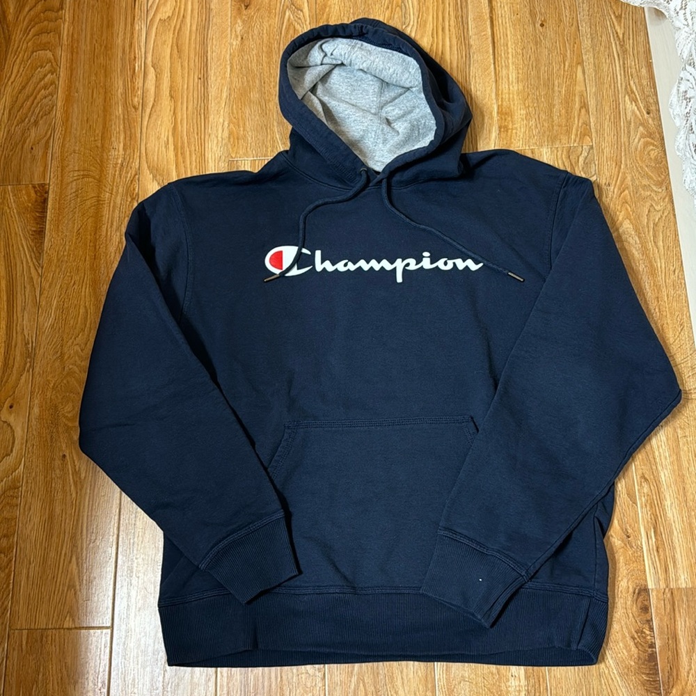 Champion Size L Men’s Navy Blue Hoodie